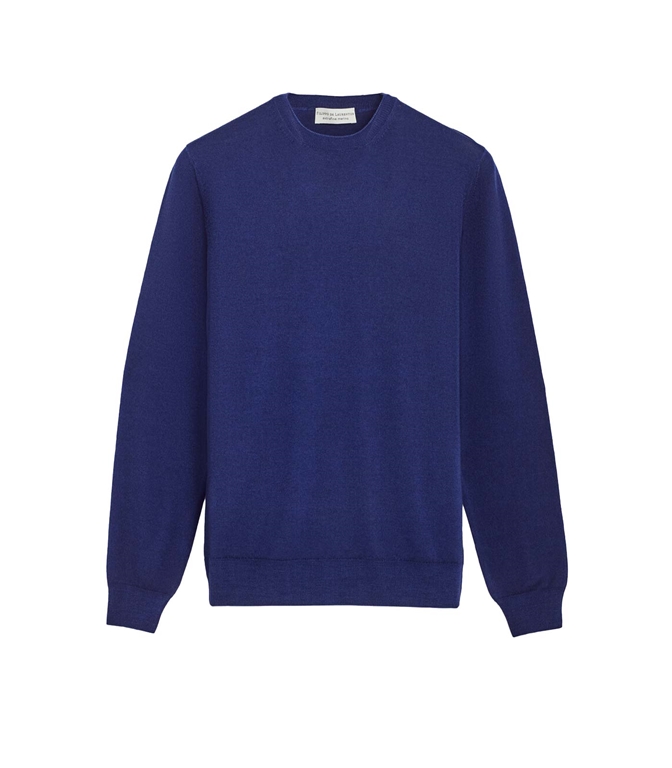 Filippo De Laurentiis - Maglie - MAGLIONE GIROCOLLO MERINO A MANICHE COBALTO