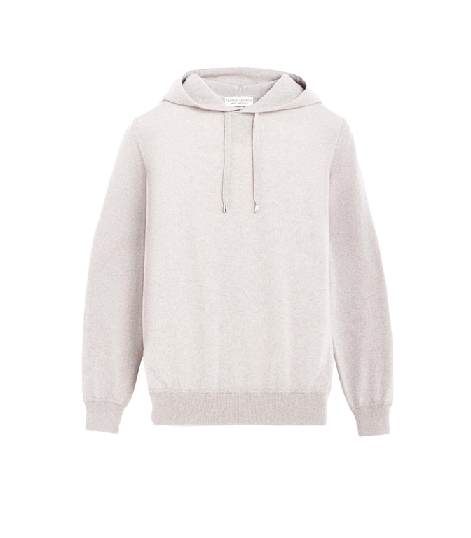 Filippo De Laurentiis - Knitwear - WOOL CASHMERE HOODIE WHITE