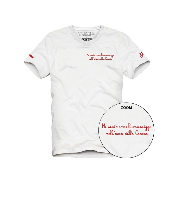 Mc2 Saint Barth - T-Shirt - T-SHIRT ARNOTT COTONE BIANCO CON RICAMO ME SENTO COME RUMMENIGGE