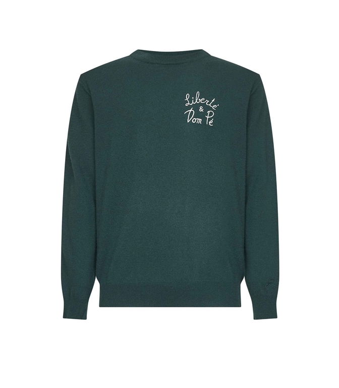 Mc2 Saint Barth - Knitwear - HERON LIGHT SWEATER WITH LIBERTE AND DOM PE EMBROIDERY