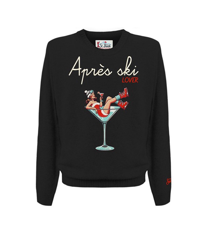 Mc2 Saint Barth - Maglie - MAGLIONE GIROCOLLO HERON CON RICAMO APRES GIRL GLASS