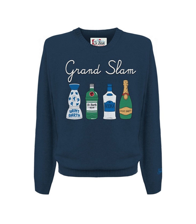 Mc2 Saint Barth - Knitwear - HERON GRAND SLAM SWEATER BLUE