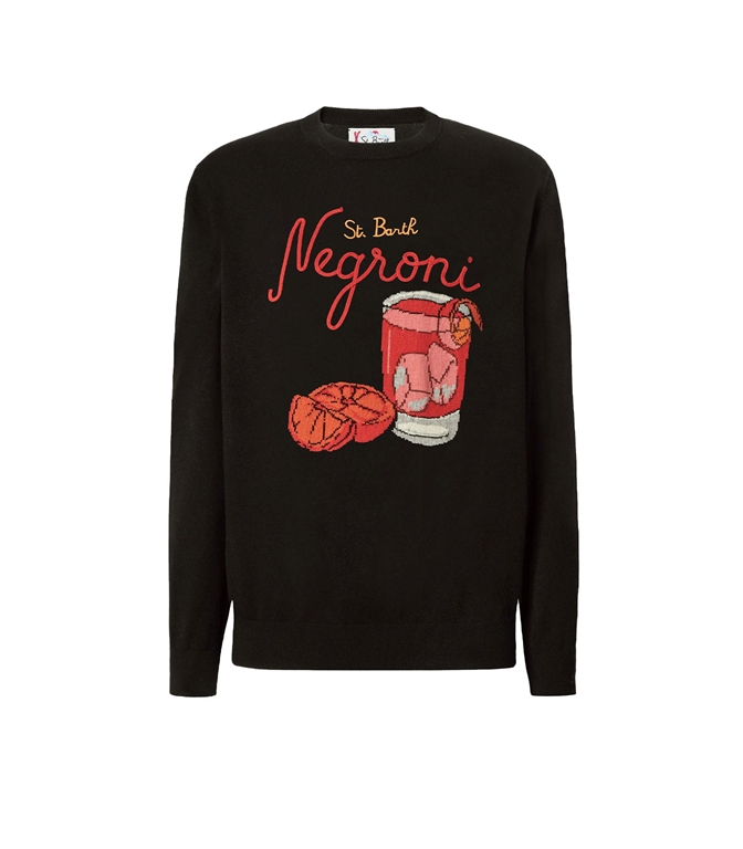 Mc2 Saint Barth - Knitwear - HERON CASHMERE BLEND SWEATER WITH ST. EMBROIDERY BARTH NEGRONI