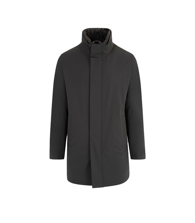 Montecore - Cappotto - LONG DOUBLE-LAYER COAT IN GREY TECHNICAL FABRIC