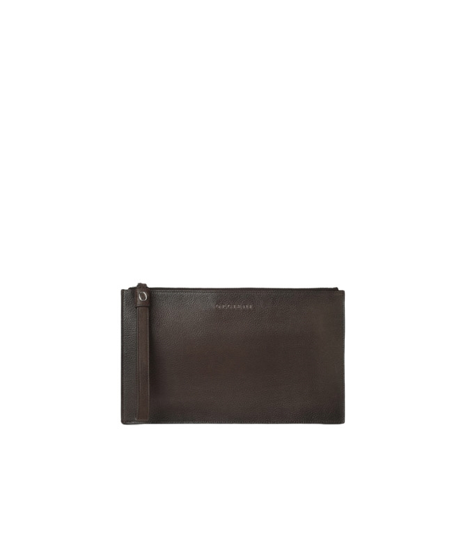 Orciani - Pochette - LARGE MICRONS IN LEATHER WITH CUFF BROWN