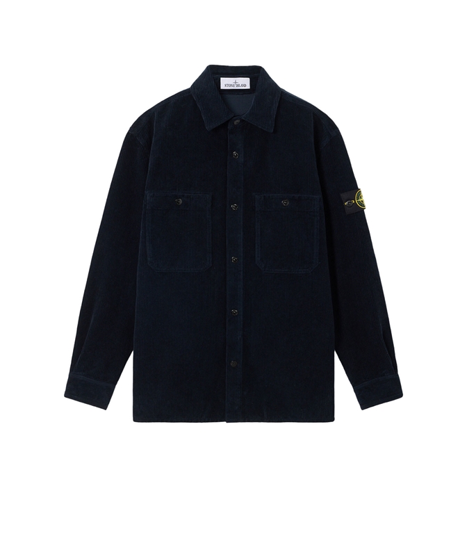Stone Island - Camicie - ORGANIC COTTON CORDUROY 800 BLU