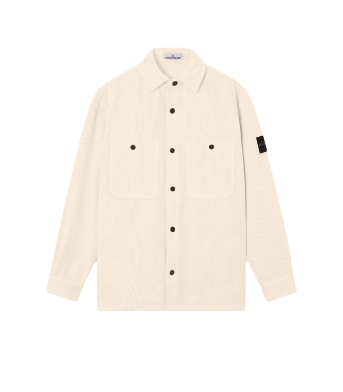 Stone Island - Camicie - ORGANIC COTTON CORDUROY 800 AVORIO