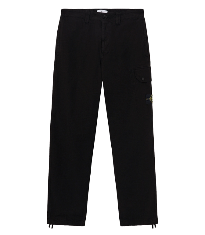 Stone Island - Pantaloni - ORGANIC COTTON RIPSTOP NERO