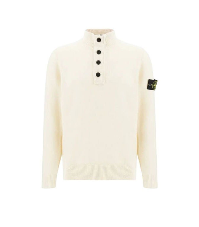 Stone Island - Knitwear - LAMBSWOOL SERAFINO SWEATER IN IVORY