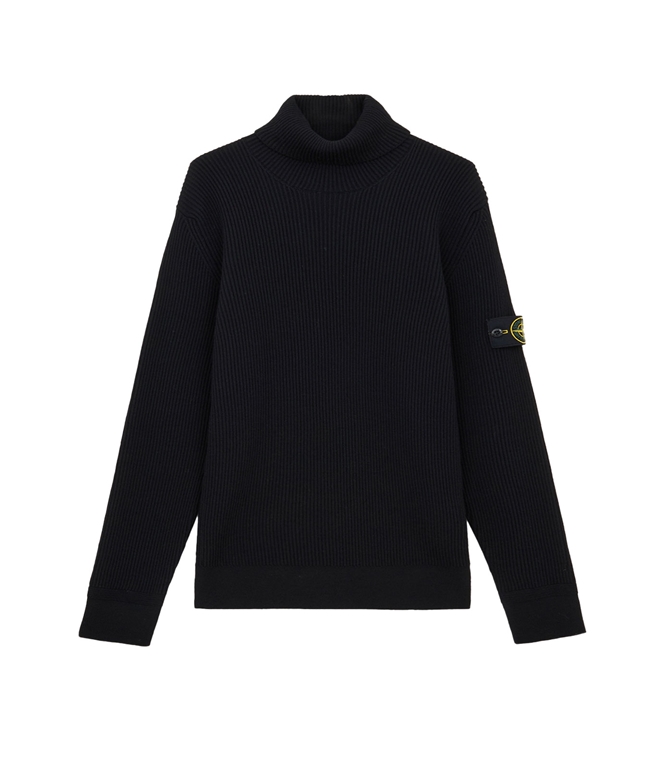 Stone Island - Knitwear - FULL RIB RWS WOOL BLACK
