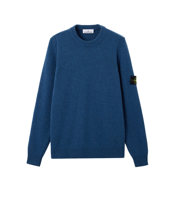 Stone Island - Maglie - LAMBSWOOL BLUE ACCIAIO