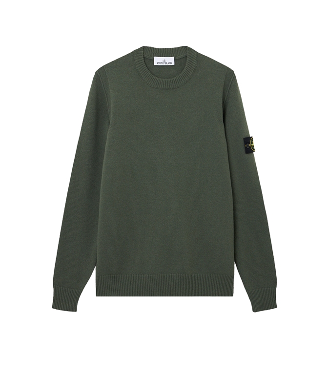 Stone Island - Maglie - LAMBSWOOL VERDE MILITARE