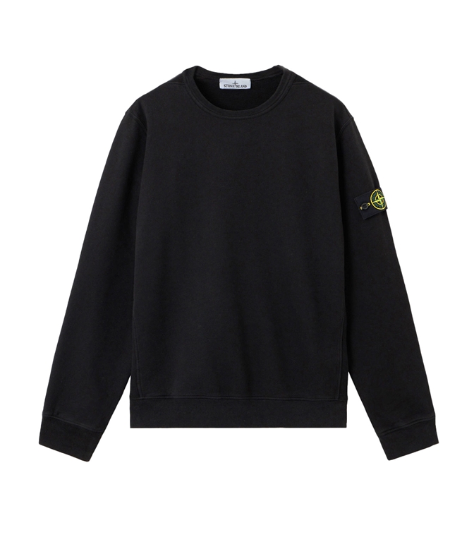 Stone Island - Sweatshirt - BRUSHED ORGANIC COTTON FLEECE BLACK