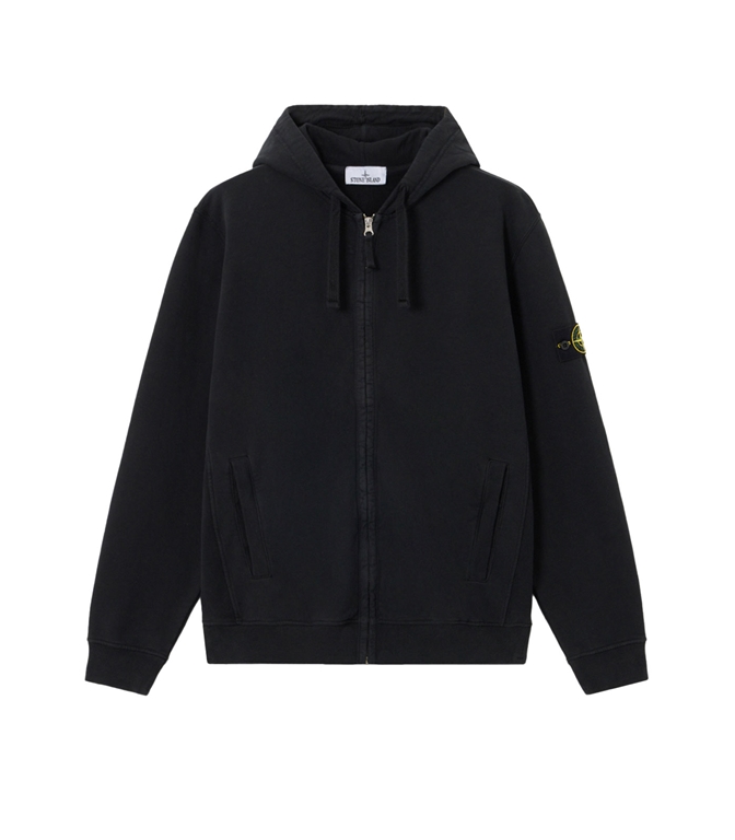 Stone Island - Sweatshirt - BRUSHED ORGANIC COTTON FLEECE NERO