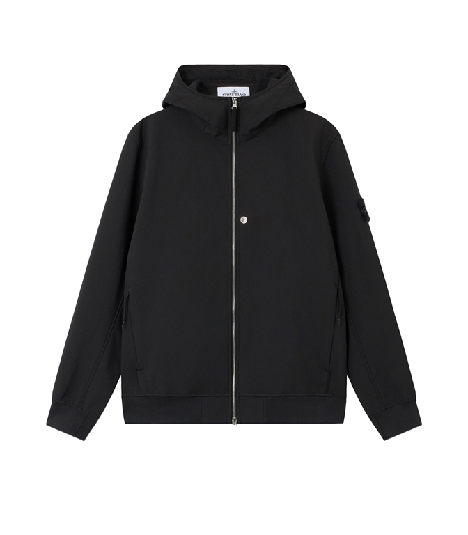 Stone Island - Jackets - SOFT SHELL-R_E.DYE TECHNOLOGY RECYCLED POLYESTER BLACK