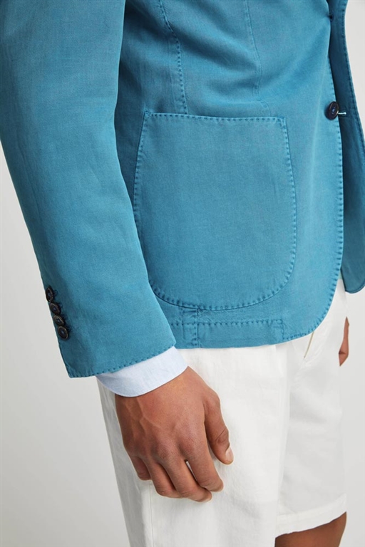 Top in seta con stampa floreale bianco sporco e blu | Essentiel Antwerp
