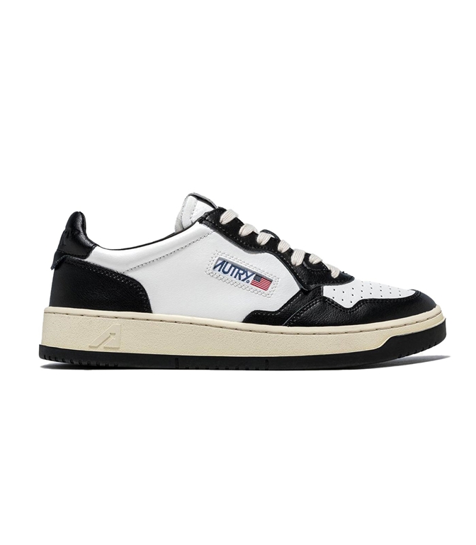 Autry - Footwear - MEDALIST LOW SNEAKERS IN TWO-TONE WHITE AND BLACK LEATHER