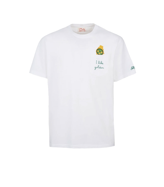 Mc2 Saint Barth - T-Shirt - T-SHIRT IN COTONE AUSTIN CON STAMPA OROLOGIO E RICAMO
