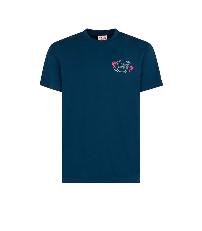 Mc2 Saint Barth - T-Shirt - T-SHIRT CLASSICA DA UOMO IN JERSEY DI COTONE PORTOFINO CON RICAMO MI GIRANO LE PALLINE | EDIZIONE SPECIALE INSULTI LUMINOSI