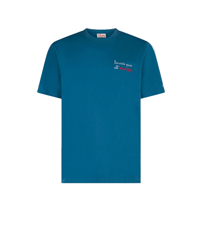 Mc2 Saint Barth - T-Shirt - T-SHIRT DA UOMO CLASSIC FIT IN JERSEY DI COTONE PORTOFINO CON RICAMO BOCCIATO PURO ALL'ALCOL TEST