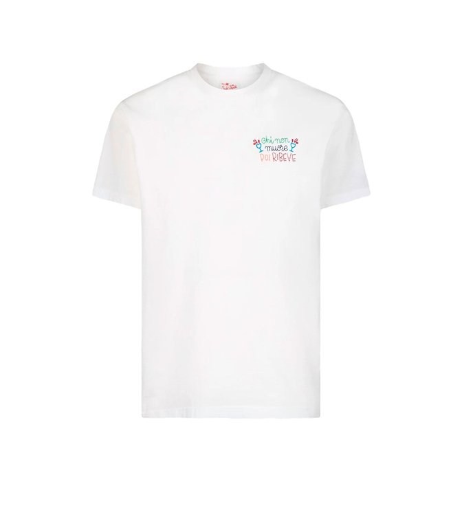 Mc2 Saint Barth - T-Shirt - T-SHIRT DA UOMO CLASSICA IN JERSEY DI COTONE PORTOFINO CON RICAMO CHI NON MUORE POI RIBEVE | EDIZIONE SPECIALE INSULTI LUMINOSI