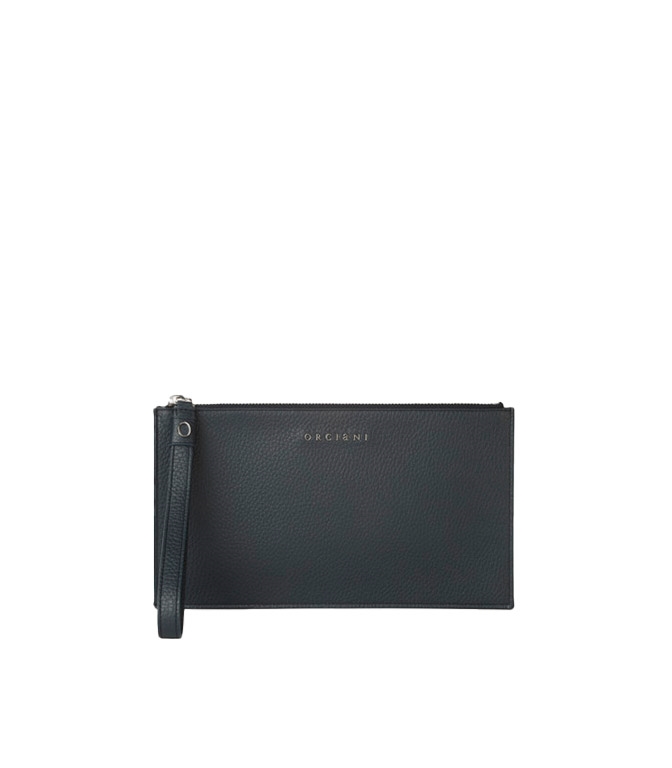 Orciani - Pochette - MICRON ENVELOPE IN LEATHER WITH NAVY CUFF