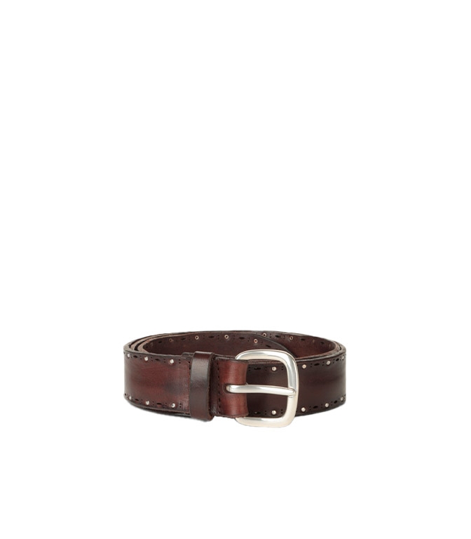 Orciani - Cinture - CINTURA BULL SOFT MICRO-BORCHIE IN CUOIO 3,5 CM TESTA DI MORO