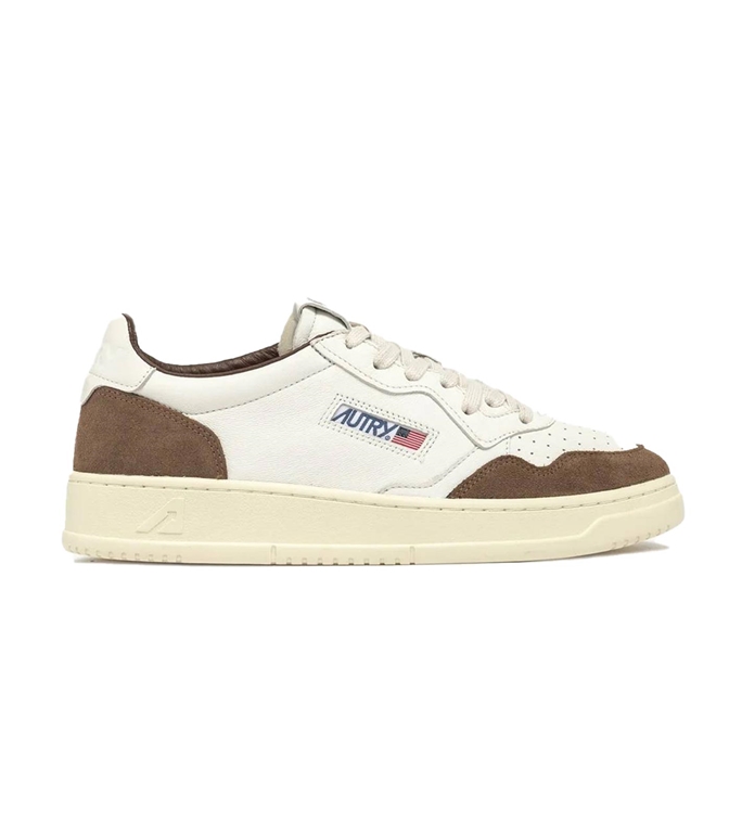 Autry - Scarpe - Sneakers - MEDALIST LOW IN PELLE SCAMOSCIATA COLORE BIANCO E CIGAR