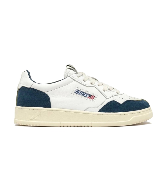 Autry - Scarpe - Sneakers - MEDALIST LOW IN PELLE SCAMOSCIATA COLORE BIANCO E CAPRI