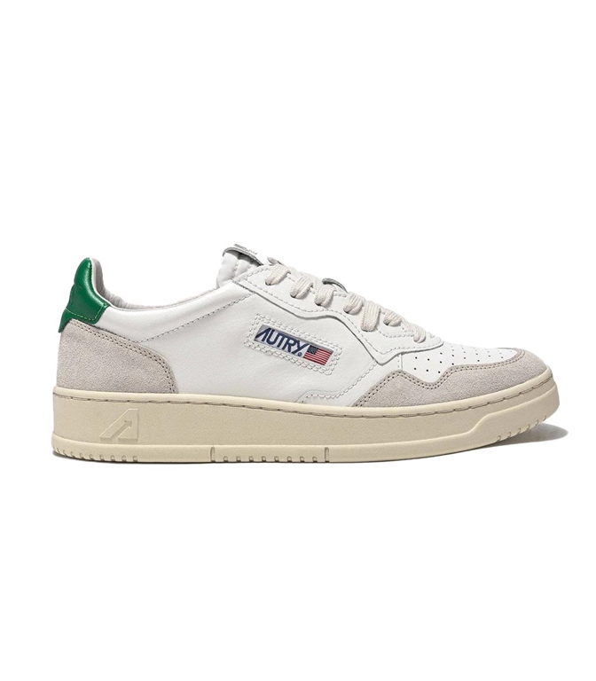 Autry - Scarpe - Sneakers - MEDALIST LOW IN PELLE BIANCA E AMAZON E SUEDE BEIGE
