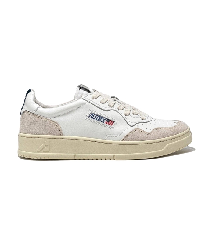 Autry - Scarpe - Sneakers - MEDALIST LOW IN PELLE BIANCA E SUEDE BEIGE