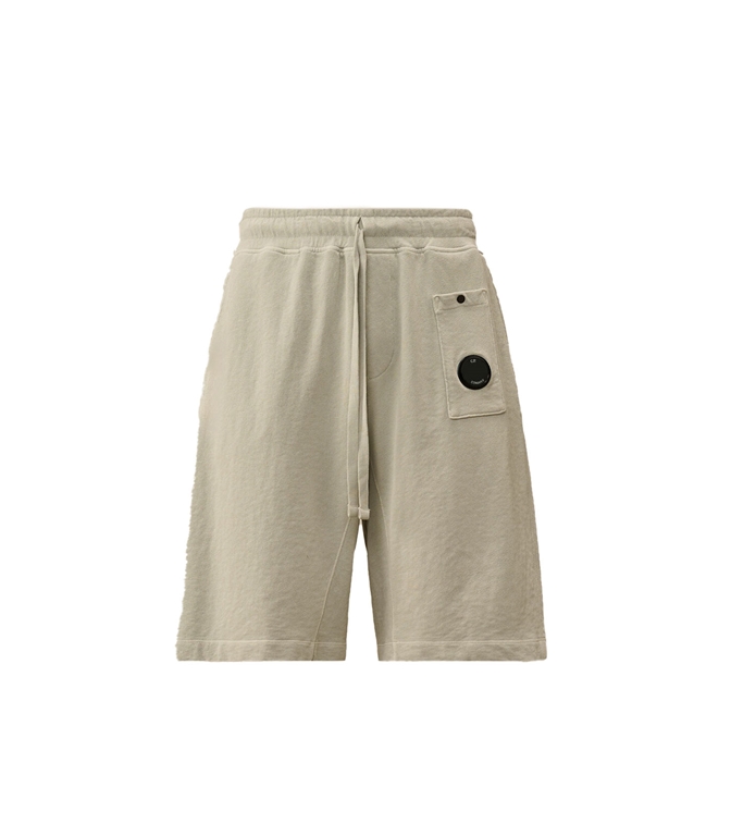 C.P. COMPANY - Shorts - MALFILÈ FLEECE LENS SHORTS BLUE FOX GREY