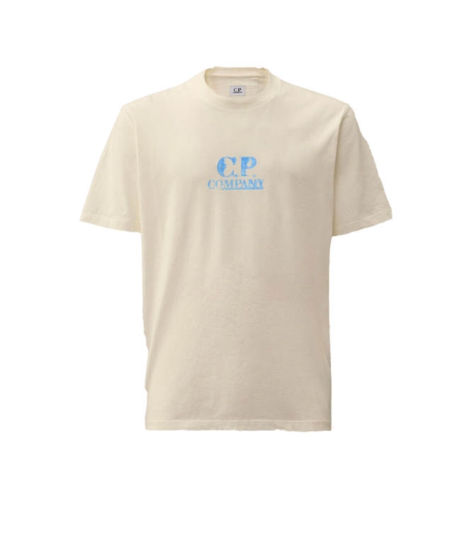C.P. COMPANY - T-Shirt - 30/1 JERSEY GRAPHIC LOGO T-SHIRT GAUZE WHITE