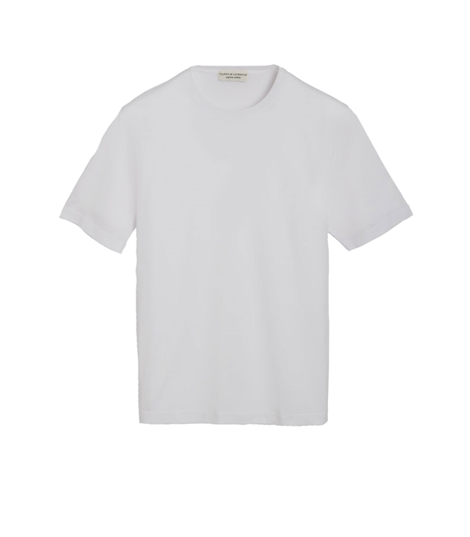 Filippo De Laurentiis - T-Shirt - SUPIMA COTTON JERSEY T-SHIRT OPTICAL WHITE