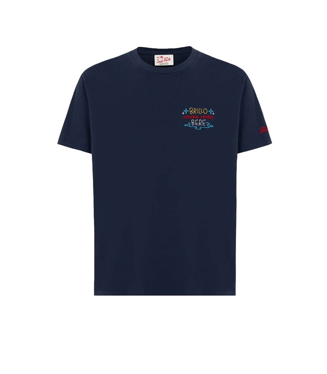 Mc2 Saint Barth - T-Shirt - T-SHIRT PORTOFINO IN JERSEY DI COTONE CLASSIC FIT CON RICAMO BRILLO SENZA BERE