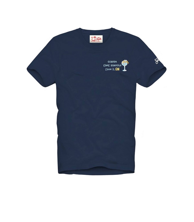 Mc2 Saint Barth - T-Shirt - T-SHIRT IN JERSEY DI COTONE CON RICAMO DONDOLO COON IL GIN