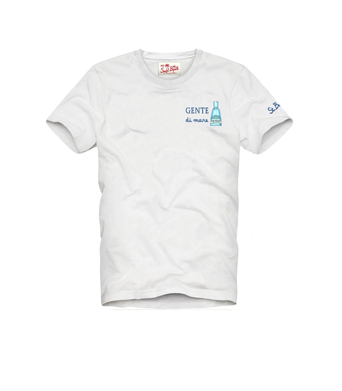 Mc2 Saint Barth - T-Shirt - T-SHIRT IN JERSEY DI COTONE CON RICAMO GIN MARE