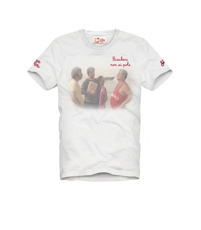 Mc2 Saint Barth - T-Shirt - T-SHIRT IN JERSEY DI COTONE CON RICAMO BISCHERI NON SI POLE