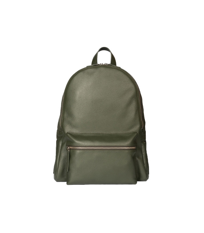 Orciani - Zaini - ZAINO MICRON IN PELLE VERDE OLIVA