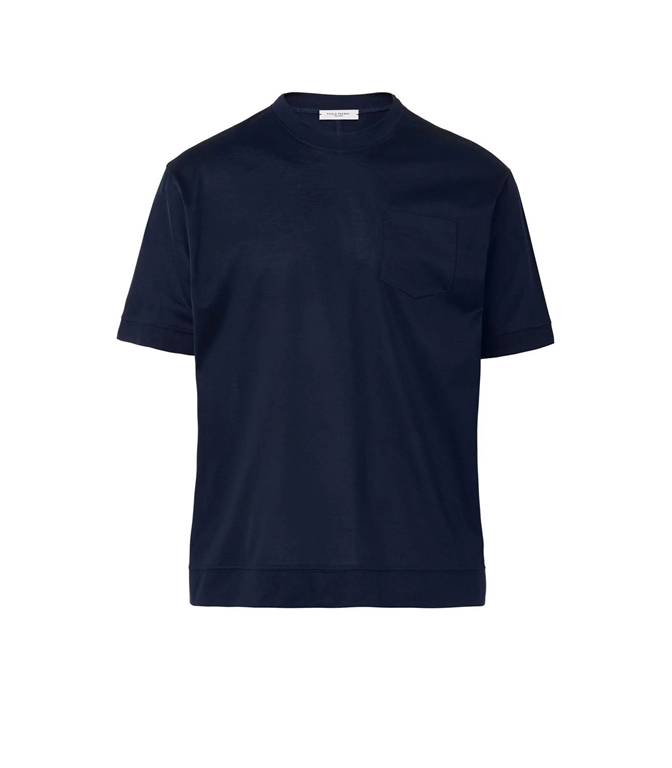 Paolo Pecora - T-Shirt - T-SHIRT IN JERSEY LUCIDO BLU NAVY