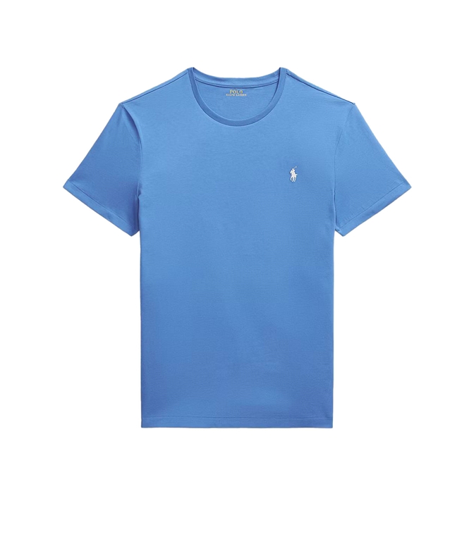 POLO RALPH LAUREN - T-Shirt - JERSEY CUSTOM SLIM-FIT AMBAYMENT BLUE T-SHIRT