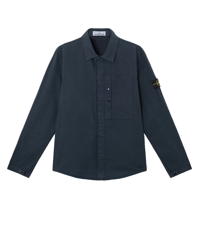 Stone Island - Camicie - SUPIMA COTTON TWILL STRETCH-TC BLU