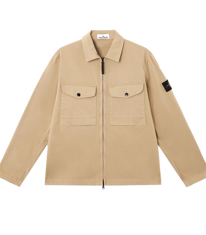 Stone Island - Shirts - ORGANIC STRETCH COTTON SATIN BISCUIT