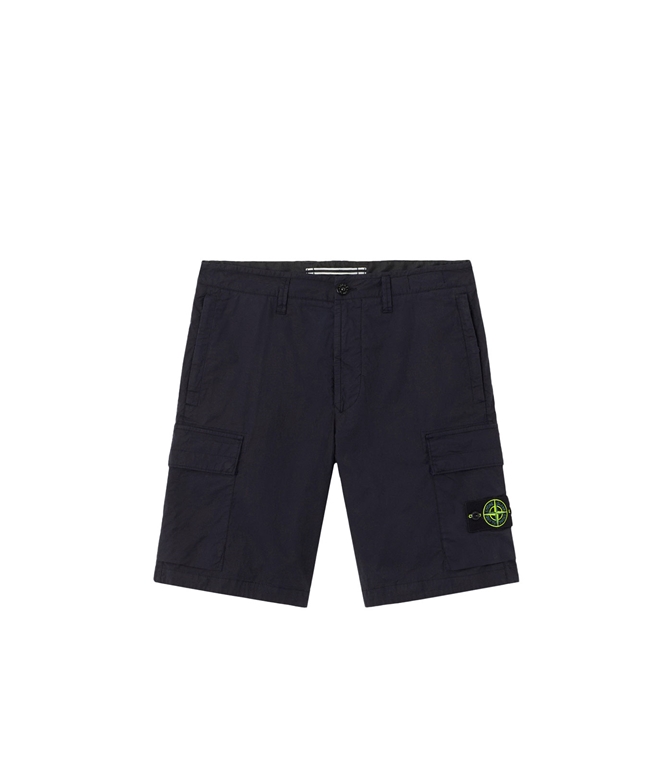 Stone Island - Shorts - STRETCH COTTON 'PARACHUTE' BLUE CANVAS