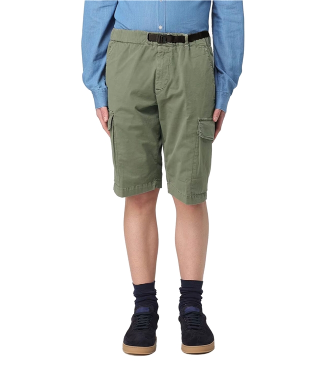 White Sand - Shorts - GREEN SHORTS WITH BLACK BELT