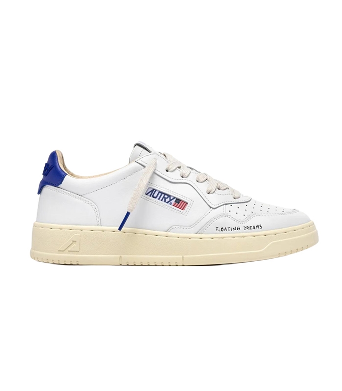 Autry - Scarpe - Sneakers - MEDALIST LOW IN PELLE BIANCA E BEAUCOUP BLUE
