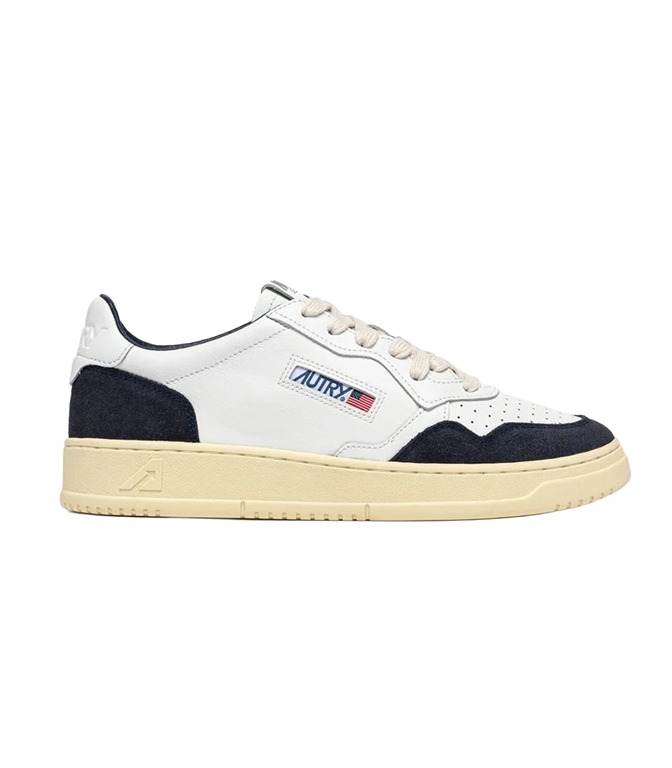 Autry - Scarpe - Sneakers - MEDALIST LOW IN PELLE BIANCA E SUEDE OCEANO