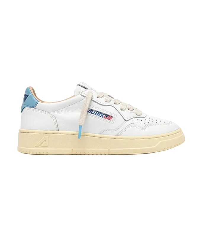 Autry - Scarpe - Sneakers - MEDALIST LOW IN PELLE BIANCA E FORGET ME NOT