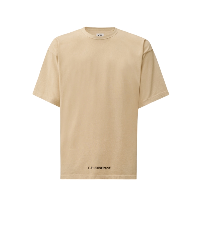 C.P. COMPANY - T-Shirt - 1020 JERSEY SHORT SLEEVE STENCIL T-SHIRT FROZEN DEW - WHITE
