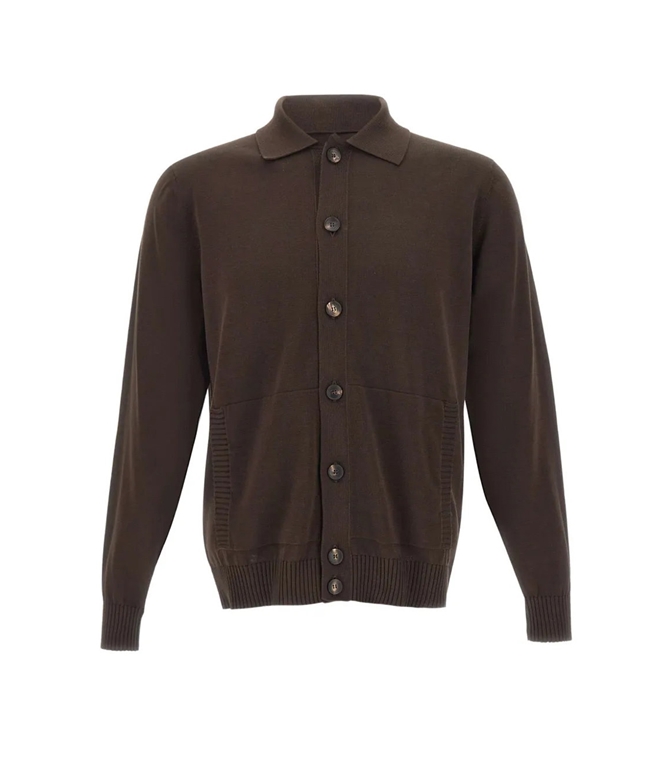 Filippo De Laurentiis - Maglie - CARDIGAN CON COLLETTO POLO TESTA DI MORO